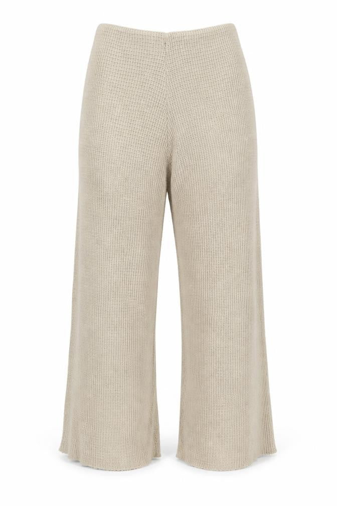 Preworn Womens Beige  Knit Trousers  Size 16 L24 in