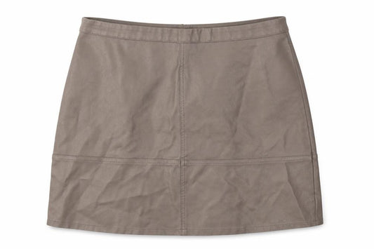 Front view of New Look women’s grey a-line skirt, size UK 12