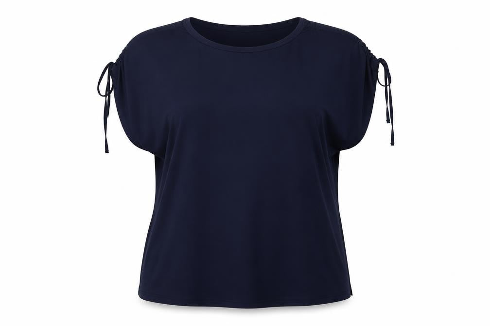 Front view of Soon women’s blue blouse, size UK 18
