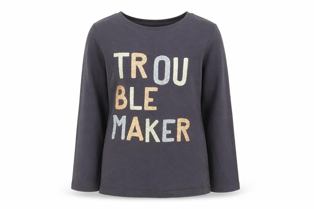 Front view of Next girls’ grey basic t-shirt, size 5, years