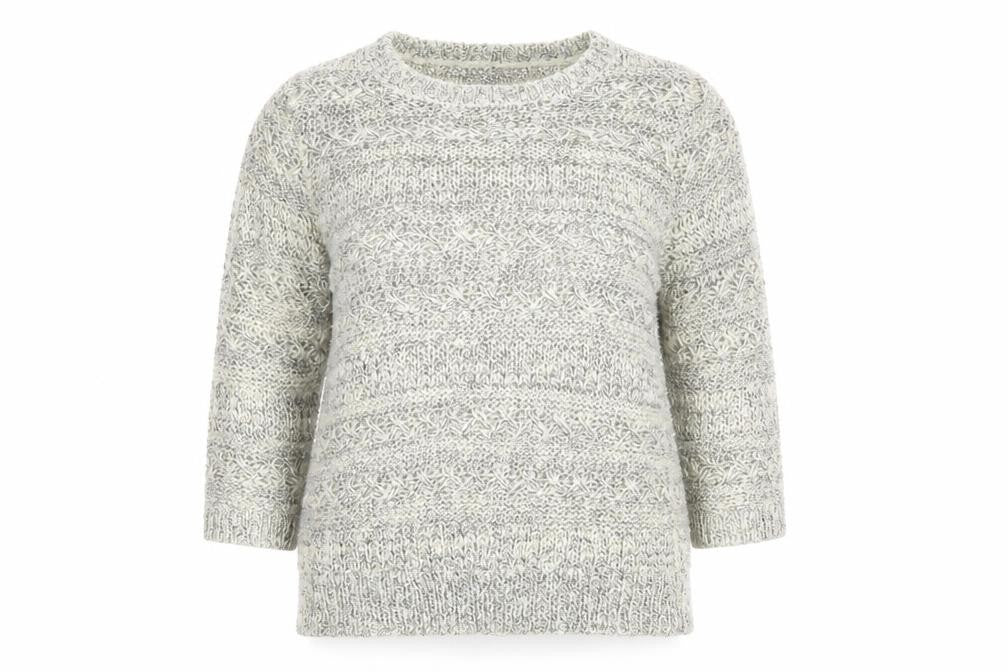 Front view of Bonmarché women’s green jumper, size S