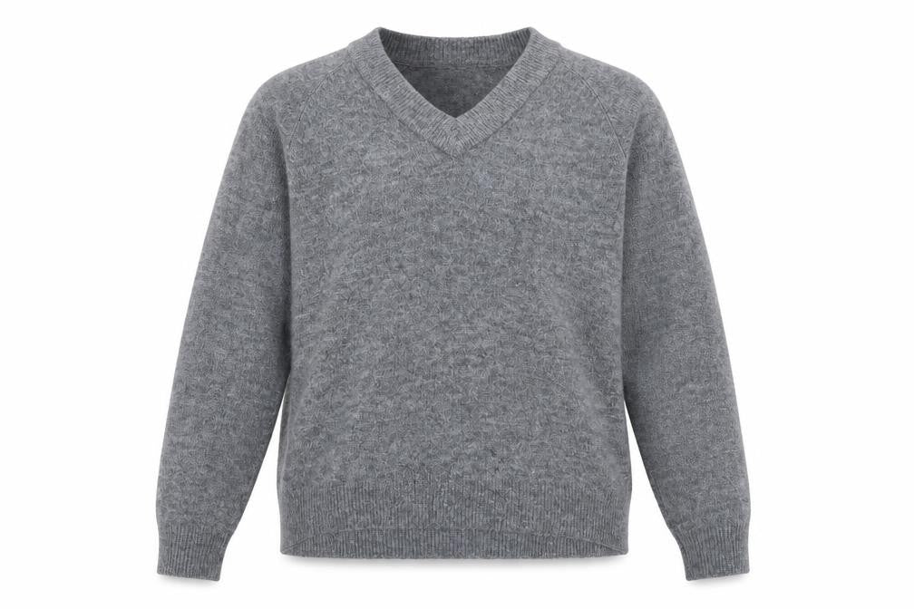 Front view of H&M men’s grey jumper, size XS