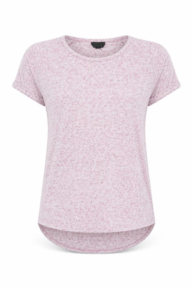 Front view of Topshop women’s pink basic t-shirt, size UK 6