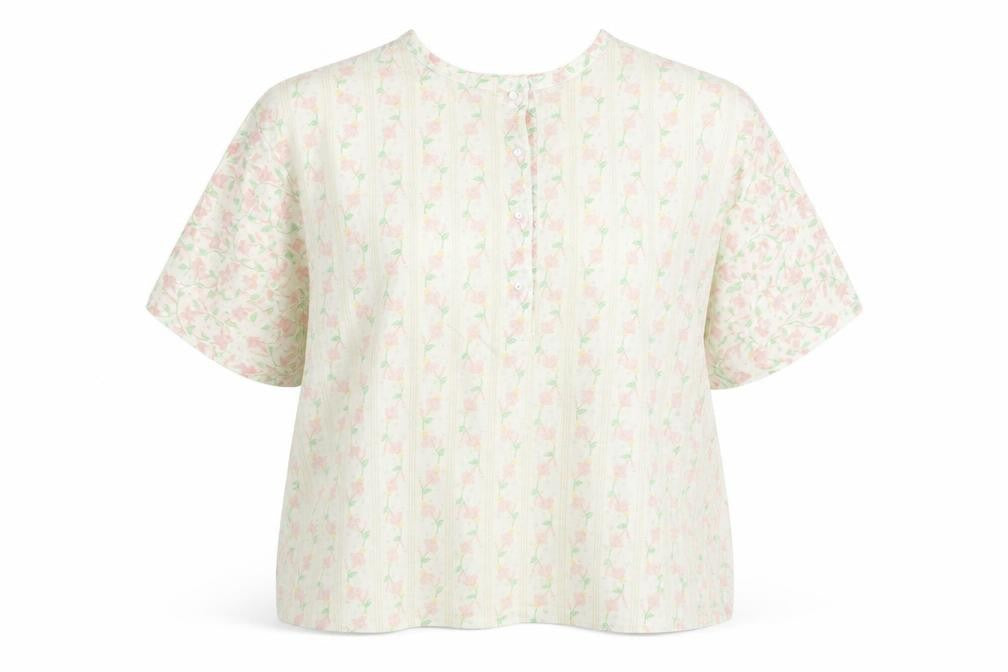 Front view of Preworn women’s multicoloured floral basic blouse, size UK 10