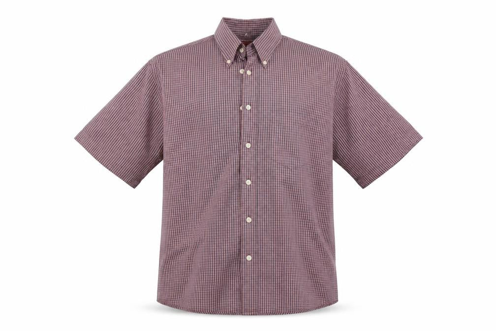 Front view of Burton men’s multicoloured check button-up, size M