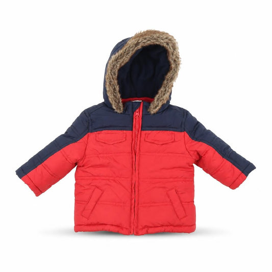 Front view of Mini Club Baby Multicoloured Striped Coat, size 3-6, Months