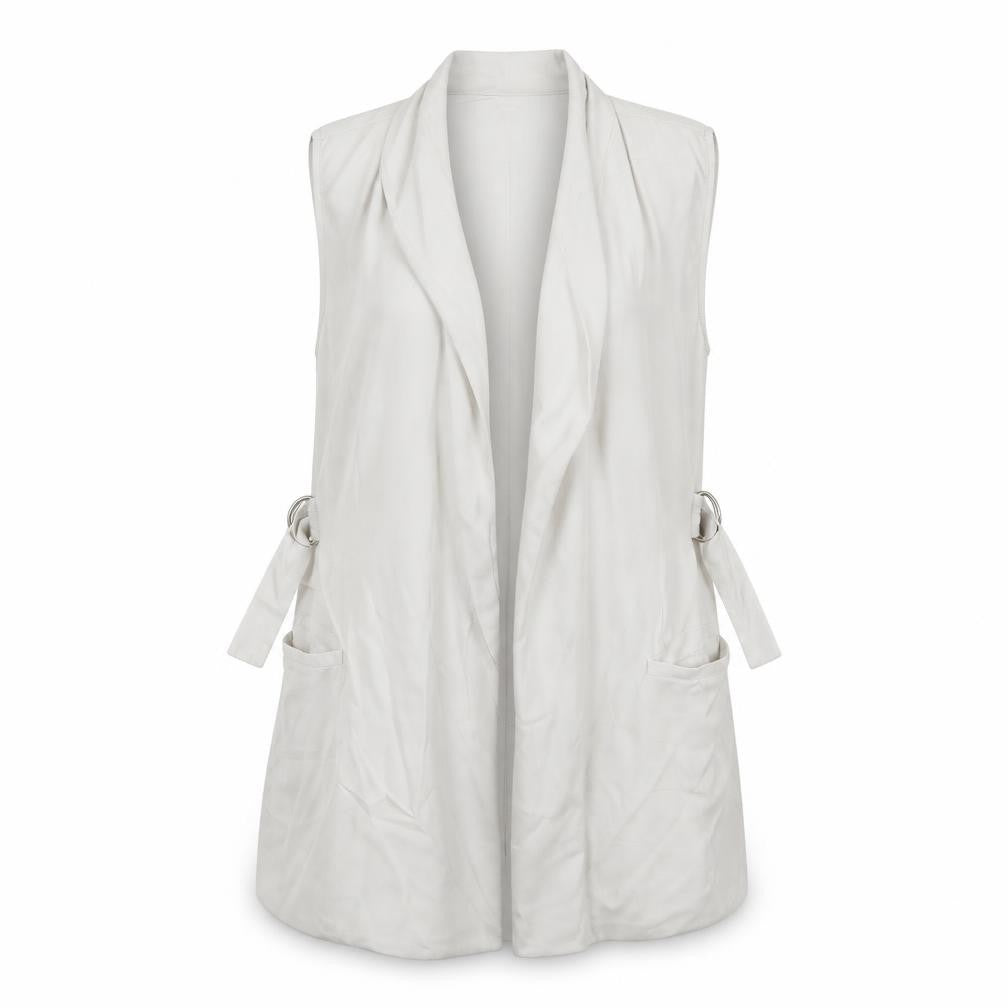 Front view of Primark women’s grey gilet jacket, size UK 8