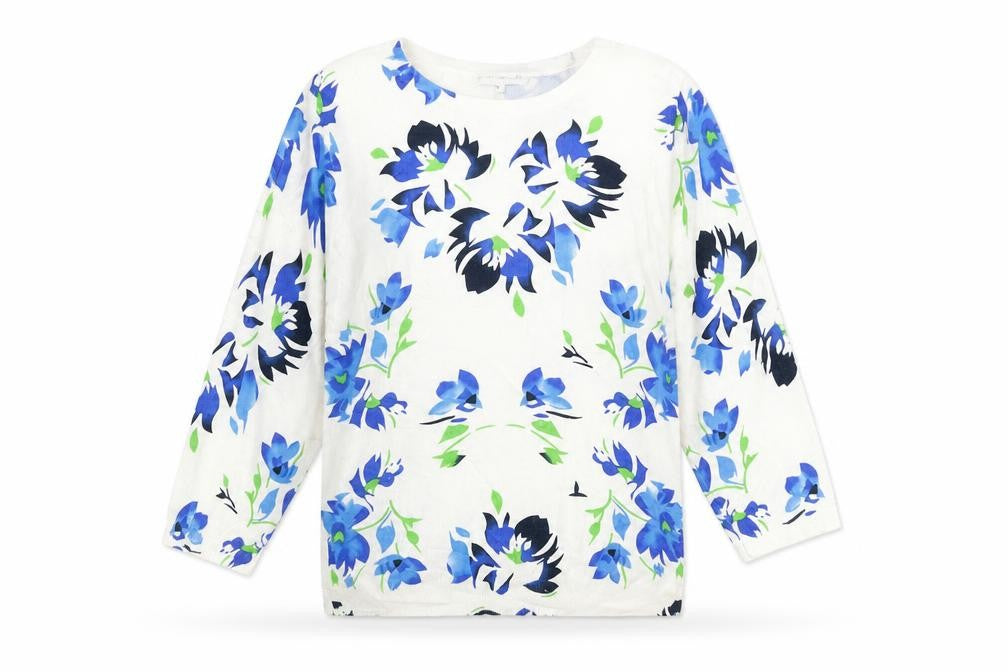 Front view of Annabelle women’s multicoloured floral basic t-shirt, size M