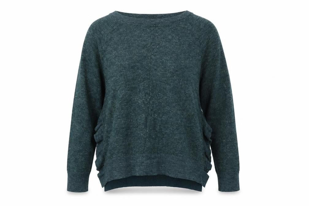 Front view of Zara women’s green jumper, size M