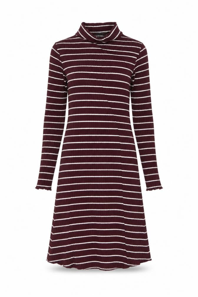 Front view of Primark women’s multicoloured striped fit & flare, size UK 8