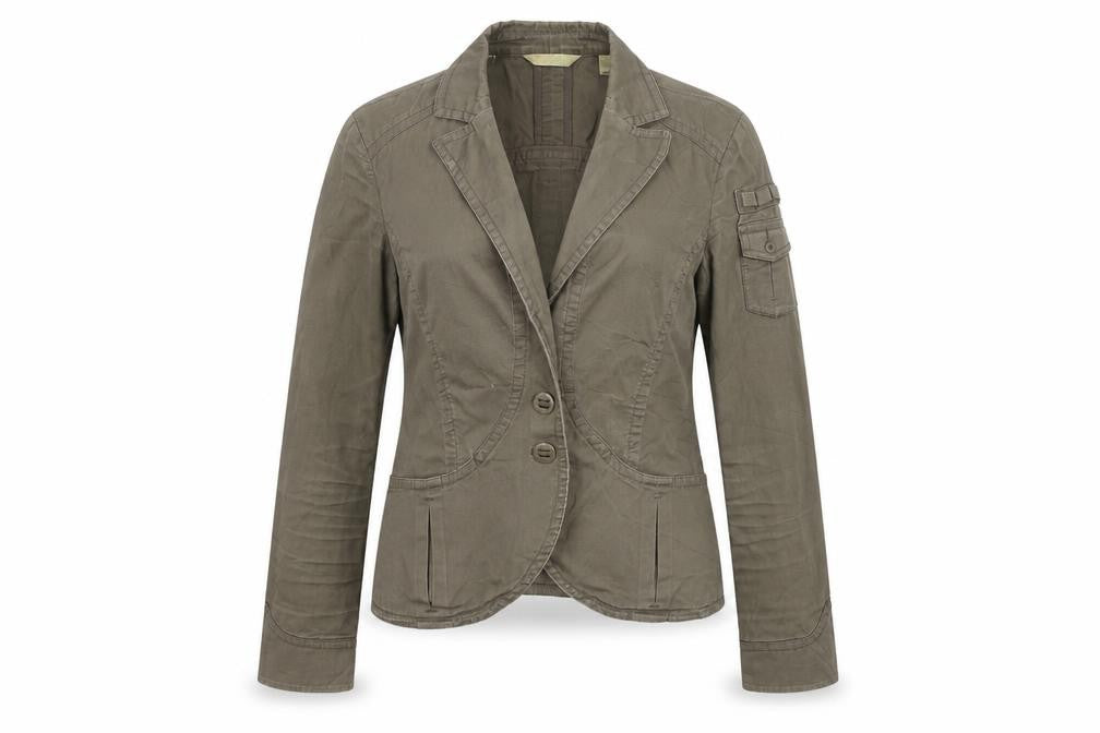 Front view of Mango women’s green jacket, size M