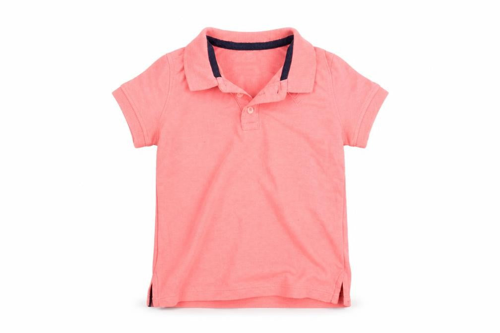 Front view of Primark Baby Orange Basic Polo, size 18-24, Months