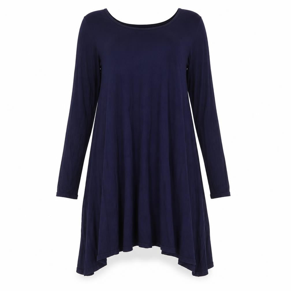 Front view of missi women’s blue a-line, size S