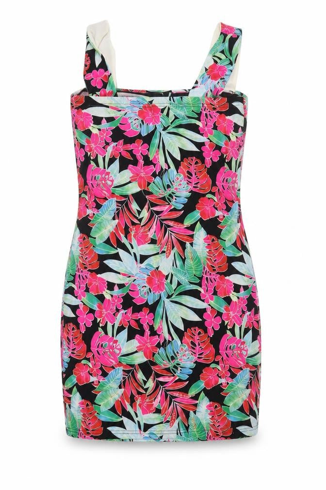 Front view of Resort women’s multicoloured floral mini, size UK 14