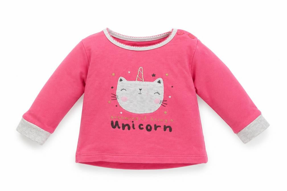 Front view of Primark girls’ pink jumper, size 0-3, months