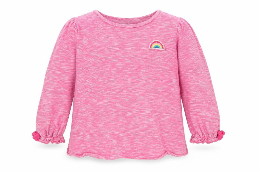 F&F Girls Pink   Basic T-Shirt Size 9-12 Months  - Rainbow