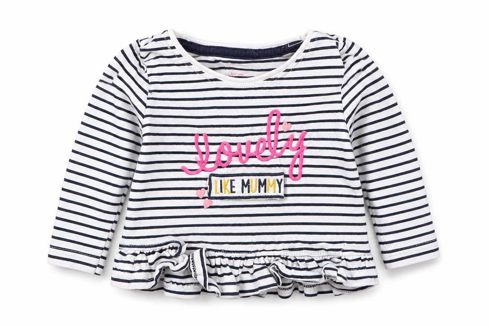 Primark Girls Blue Striped  Basic T-Shirt Size 9-12 Months  - Lovely Like Mummy