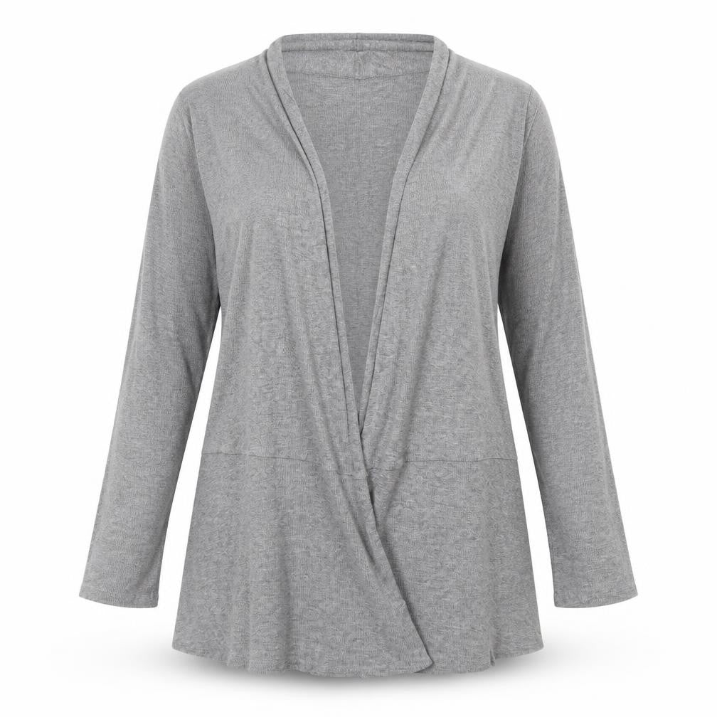 Front view of Cupio women’s grey knit cardigan jumper, size M
