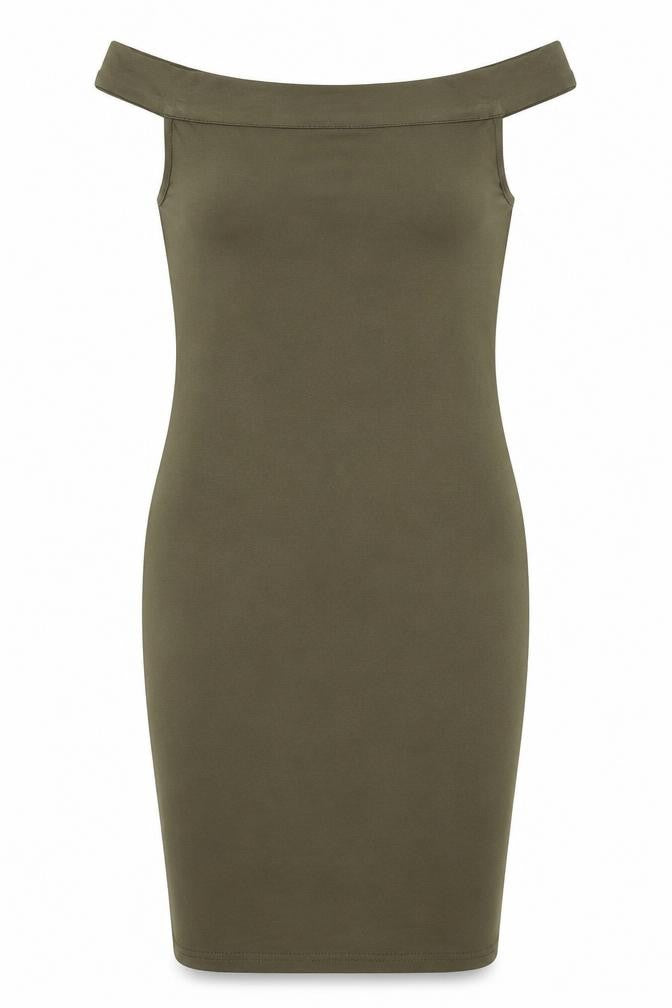 Front view of Koolook women’s green bodycon, size L