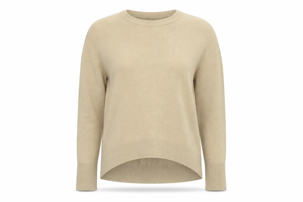 Front view of Primark women’s beige knit jumper, size UK 10
