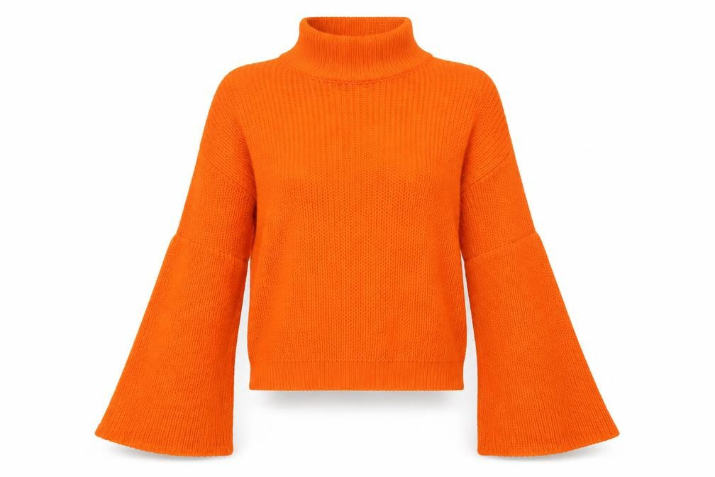 Front view of Glamorous women’s orange knit jumper, size S