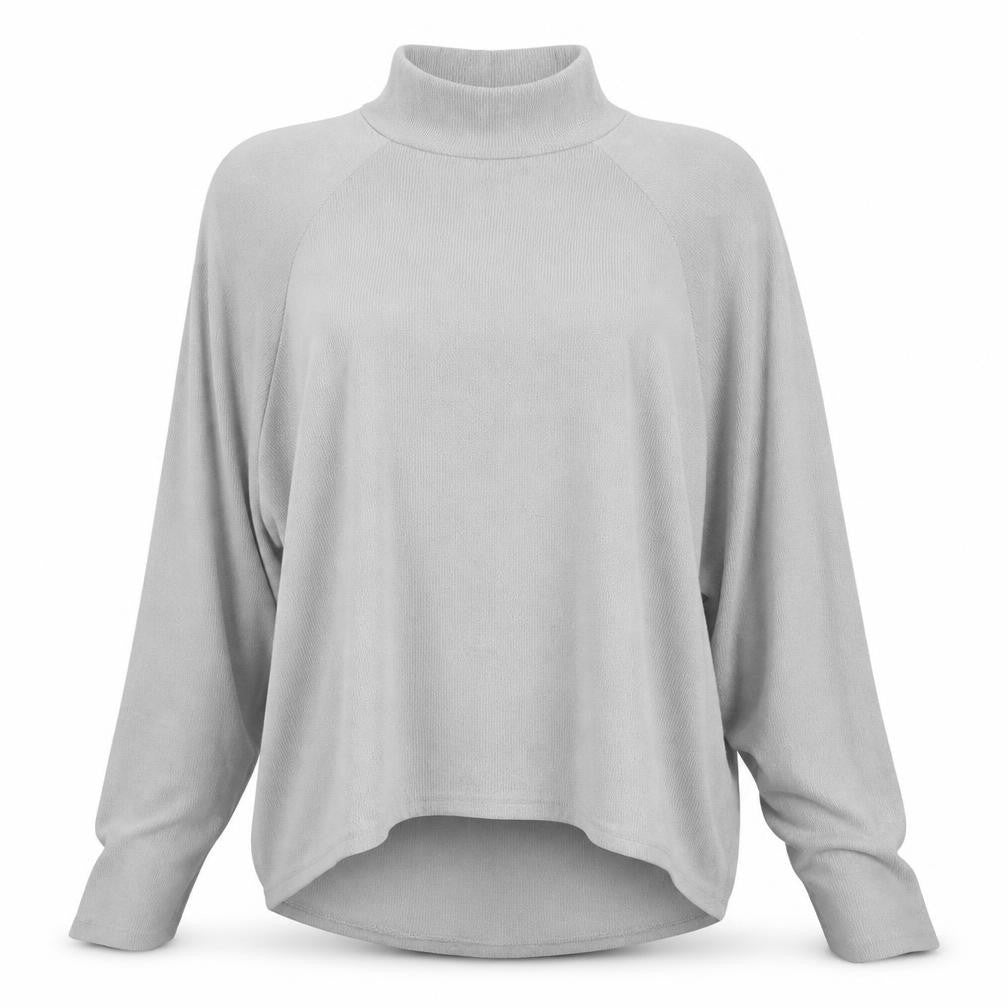 Front view of AX Paris women’s grey knit jumper, size UK 14