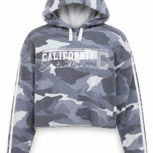 New Look Girls Grey Camouflage  Pullover Hoodie Size 10-11 Years