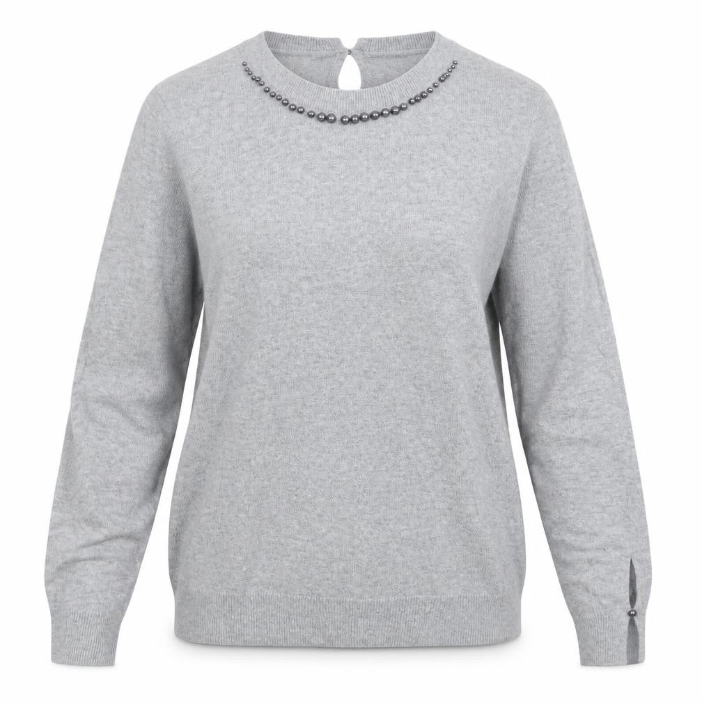 Front view of Spirit women’s grey knit jumper, size S