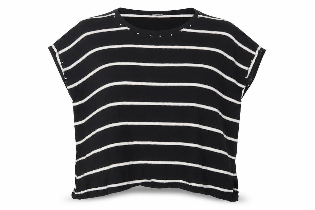 Front view of Warehouse women’s black jumper, size UK 12