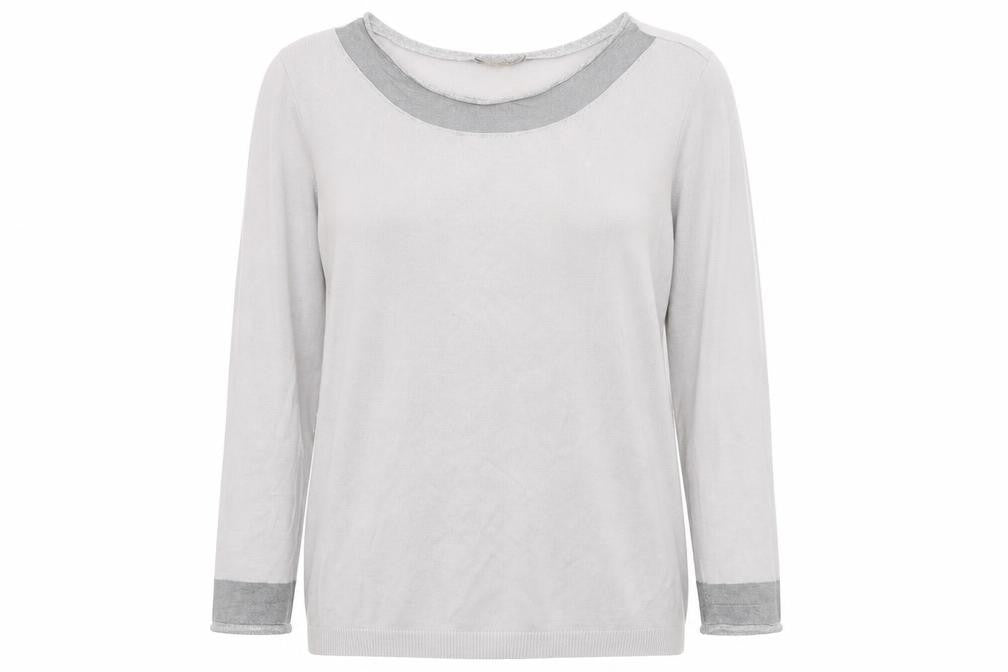 Front view of Maria Bellentani women’s grey knit jumper, size L