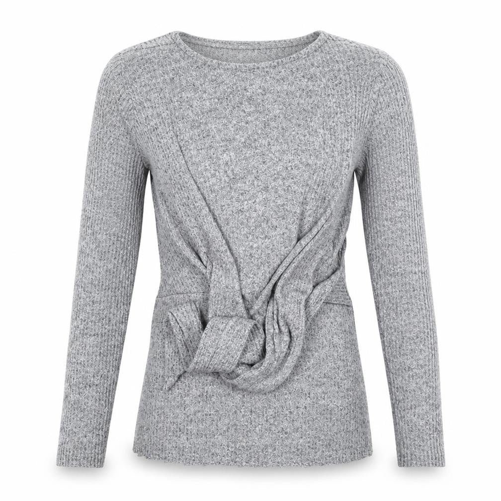 Front view of River Island women’s grey knit jumper, size UK 8