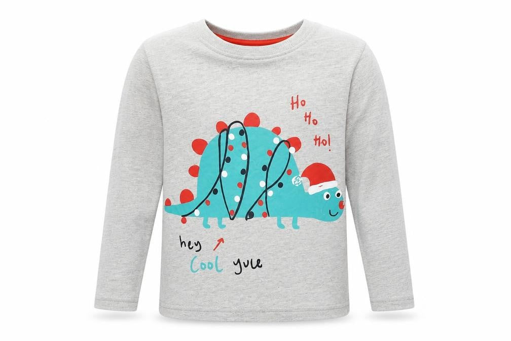Front view of George boys’ grey basic t-shirt, size 5-6, years