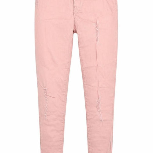 Denim & Co. Girls Pink  Denim Skinny Jeans Size 11-12 Years - Distressed