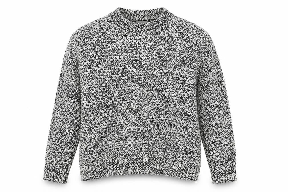 Front view of H&M women’s grey knit jumper, size M