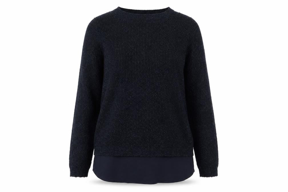 Front view of Debenhams women’s blue jumper, size UK 14