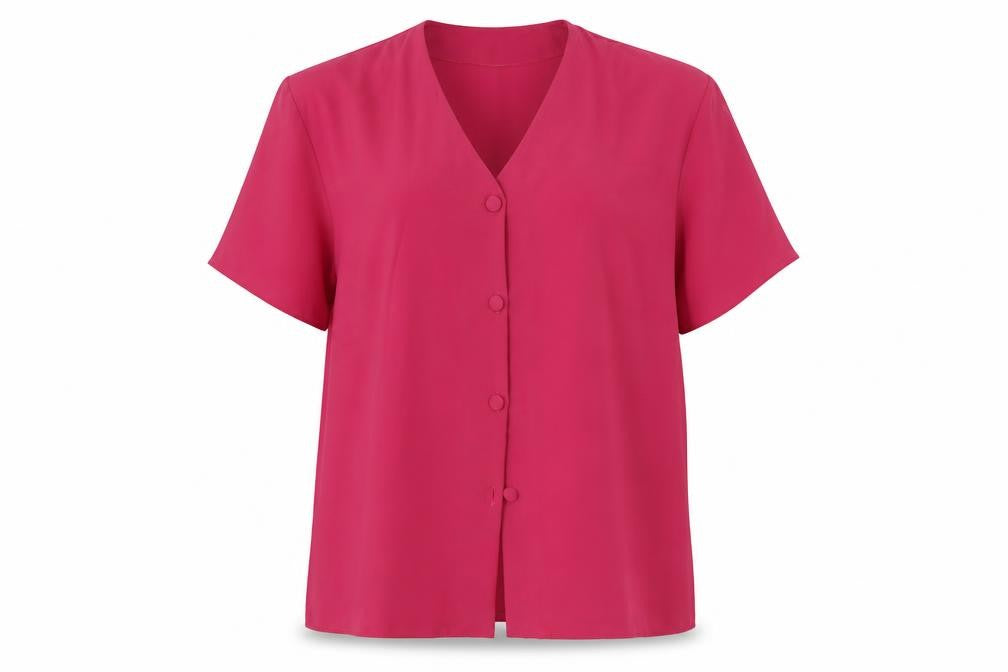Front view of Preworn women’s pink jacket coat one size