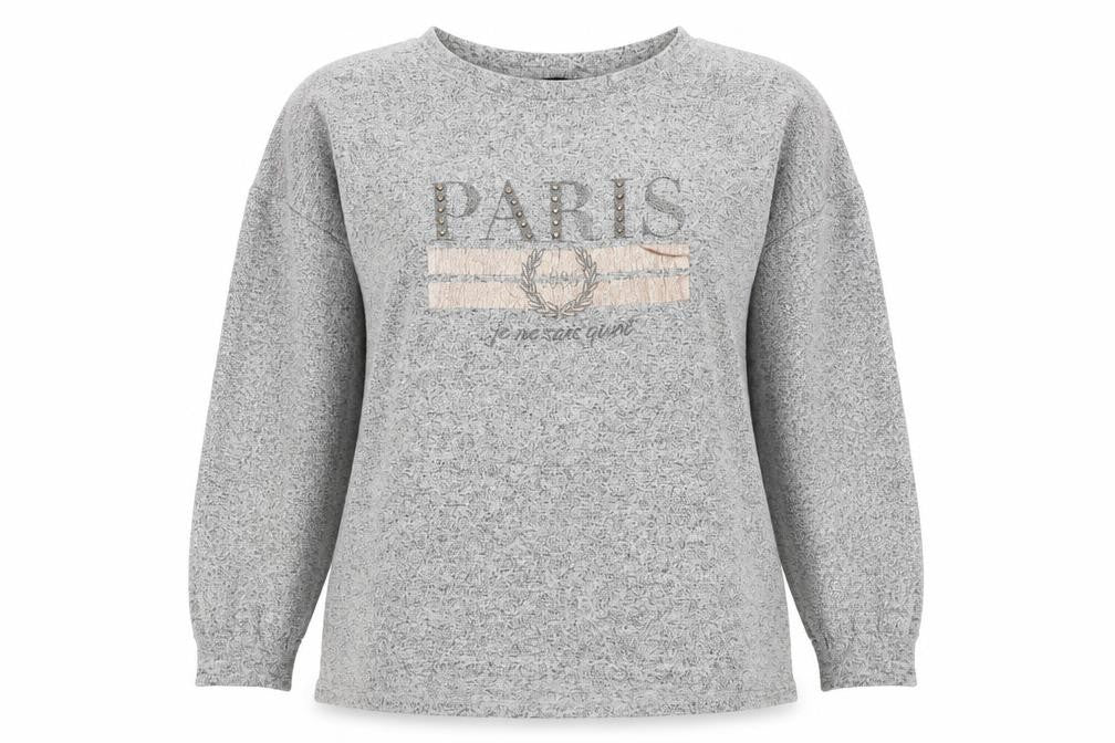 Front view of F&F women’s grey jumper, size UK 16