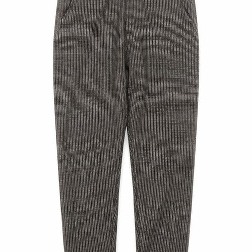 elisa Womens Brown Check  Trousers  Size M L26 in
