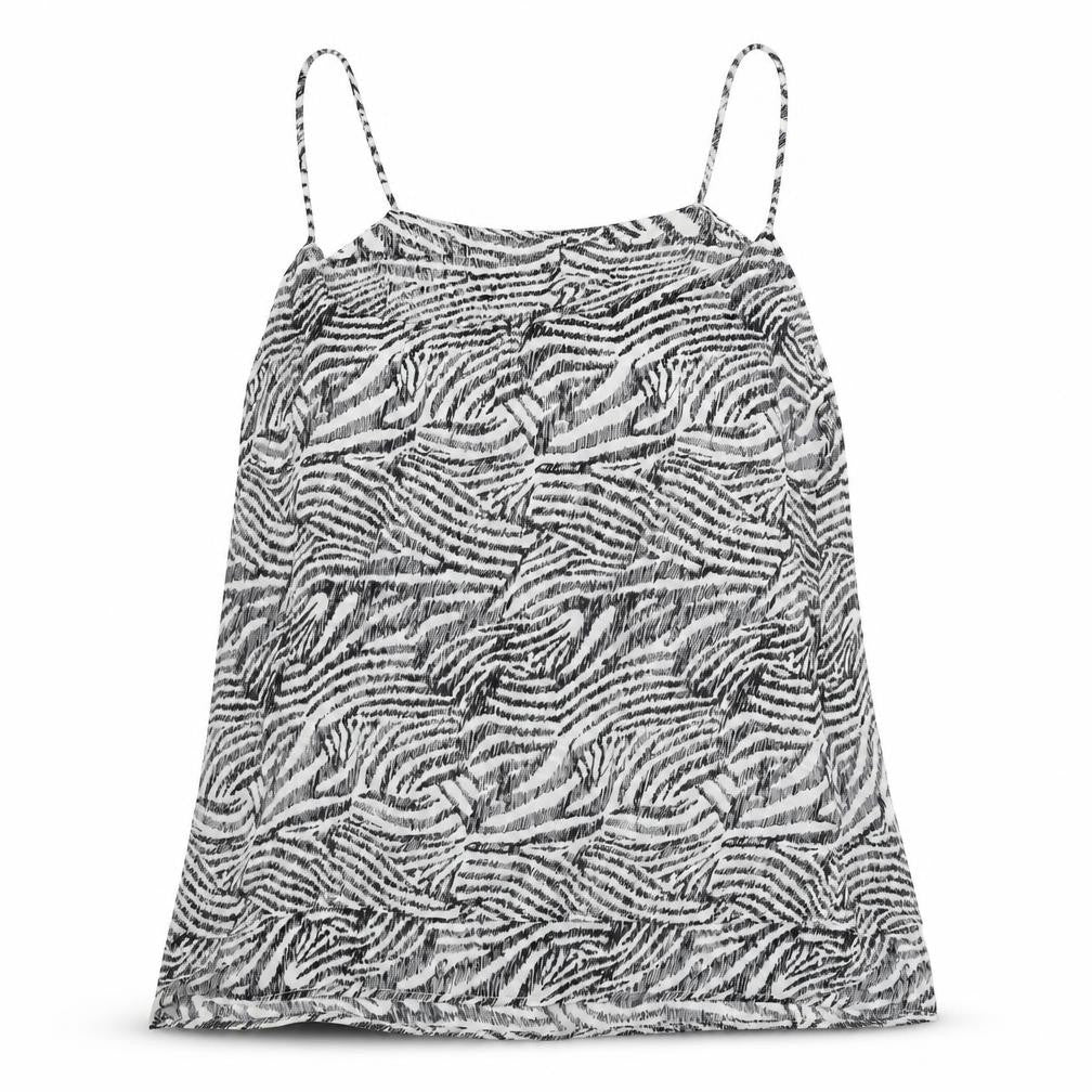 Front view of H&M women’s white animal print basic blouse, size UK 10