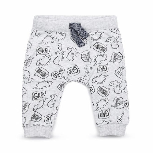 F&F Baby Grey   Jogger Trousers Size 3-6 Months  - DInosaur