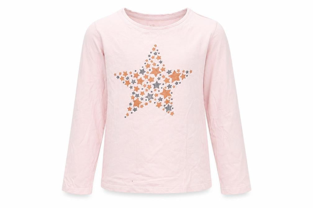 F&F Girls Pink Solid  Top Pyjama Top Size 6-7 Years  - star