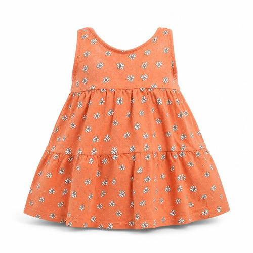 Primark Girls Orange Floral  Trapeze & Swing  Size 12-18 Months