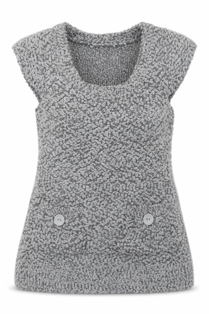 Front view of Apricot women’s grey pullover sweatshirt, size M