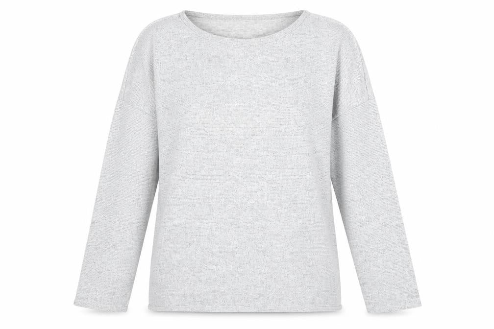 Front view of Peacocks women’s grey jumper, size UK 12