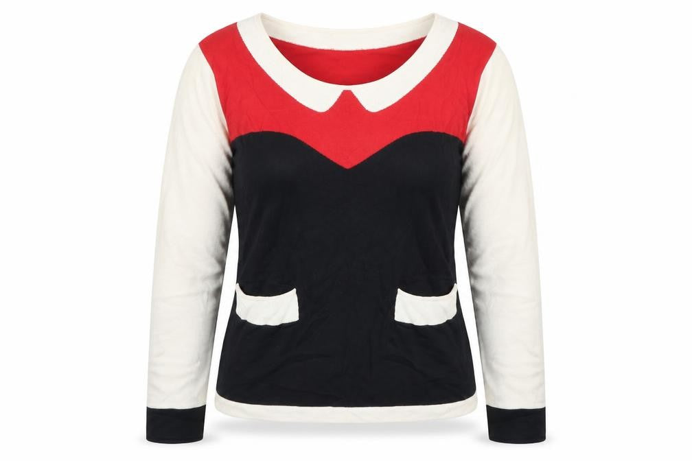 Front view of H&M women’s black jumper, size UK 10