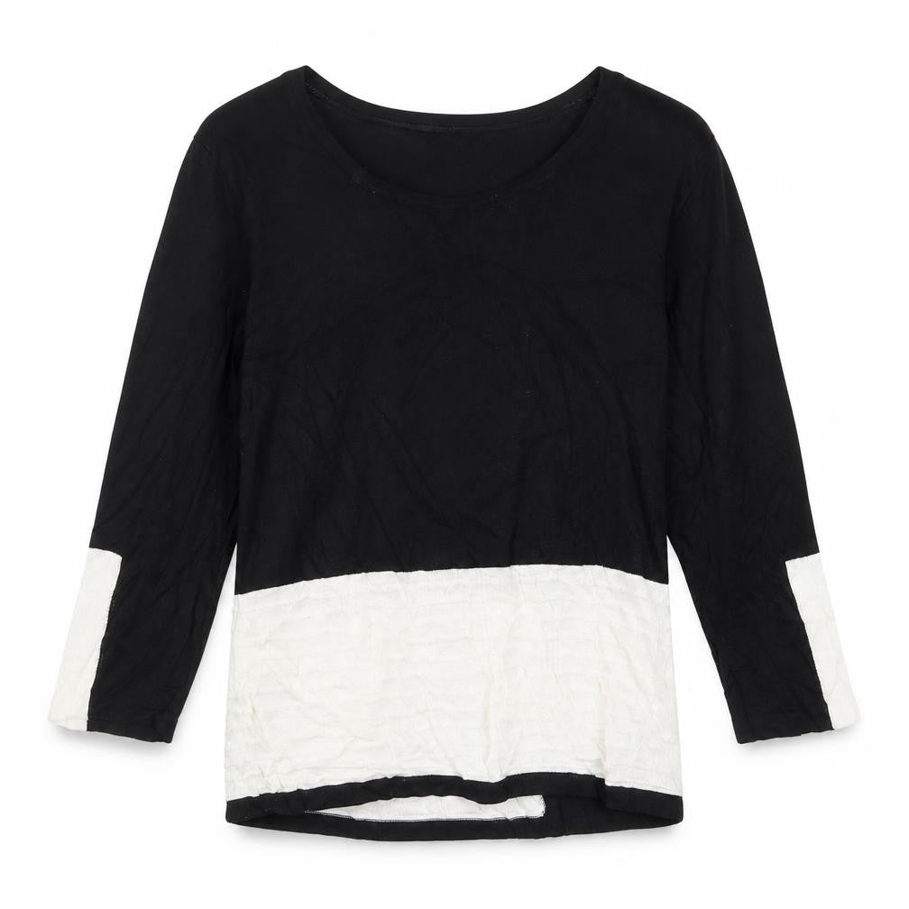 Front view of Warble women’s black basic blouse, size S