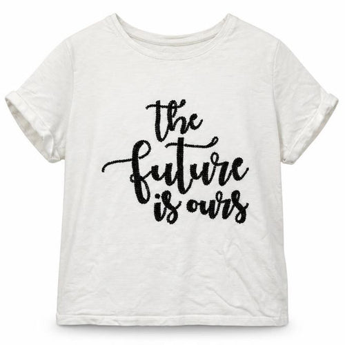F&F Girls White   Basic T-Shirt Size 10-11 Years  - The Future is Ours