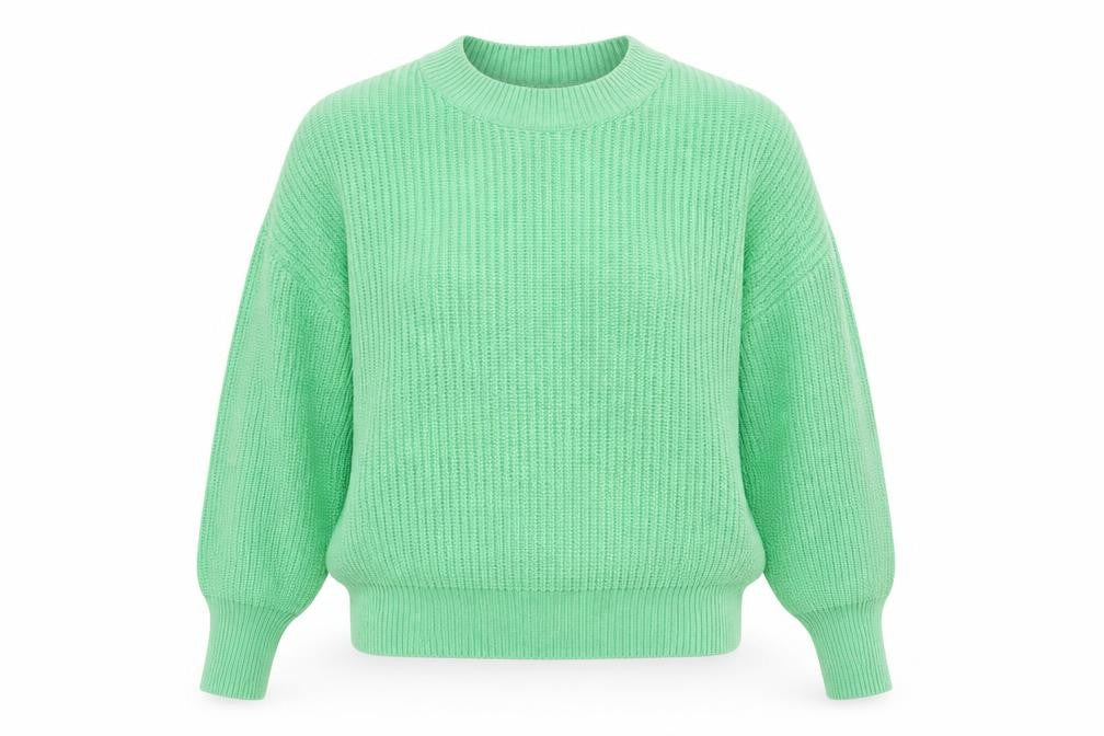 Front view of H&M women’s green jumper, size S