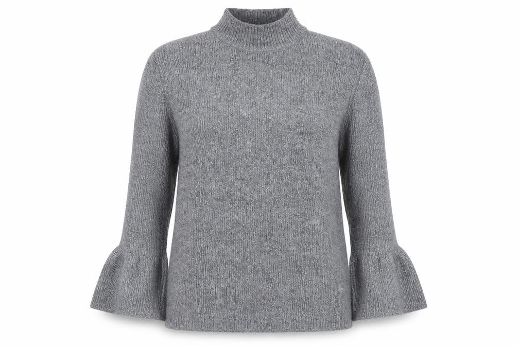 Front view of F&F women’s grey jumper, size UK 14