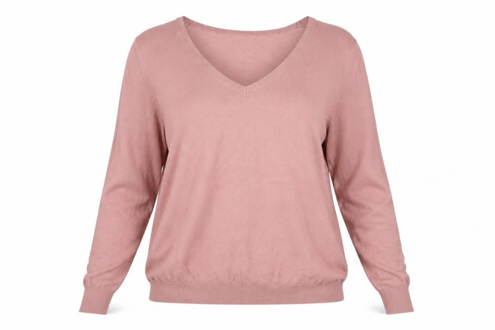 Front view of H&M women’s pink jumper, size XL